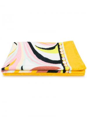 Пляжное полотенце с абстрактным рисунком Emilio Pucci. Цвет: желтый