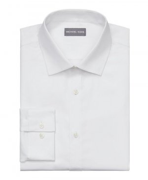Мужская эластичная классическая рубашка приталенной длины без морщин для страйкбола , белый Michael Kors