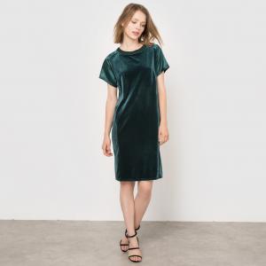 Вечернее платье из двух материалов R essentiel. Цвет: синий морской,темно-зеленый