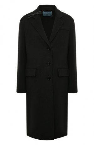 Шерстяное пальто Prada. Цвет: чёрный