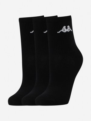 Носки для мальчиков , 3 пары, Черный Kappa. Цвет: черный