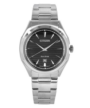 Мужские часы Core Collection из нержавеющей стали с черным циферблатом Eco-Drive AW1750-85E 100M Citizen