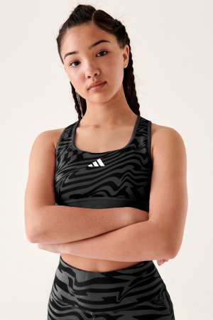 Спортивный бюстгальтер средней поддержки adidas, серый Adidas