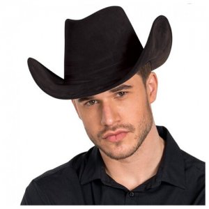 Черная ковбойская шляпа (13249), ⌀ 59 см. RUBIE'S