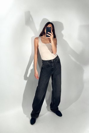 Длинные джинсы прямого кроя с завышенной талией Z1975 Zara
