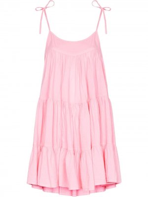 Ярусное платье мини Peri Honorine. Цвет: розовый