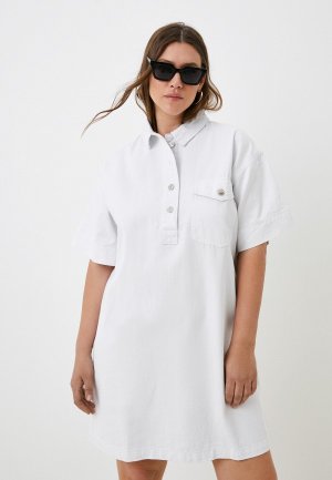Платье джинсовое Modis. Цвет: белый