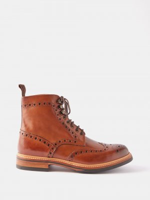 Кожаные ботинки броги fred, коричневый Grenson