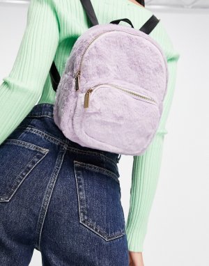 Сиреневый рюкзак из искусственного меха -Фиолетовый цвет Skinnydip