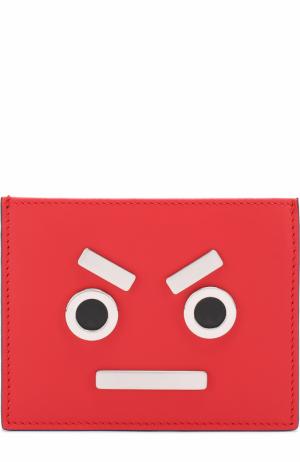 Кожаный футляр для кредитных карт с отделкой Fendi. Цвет: красный