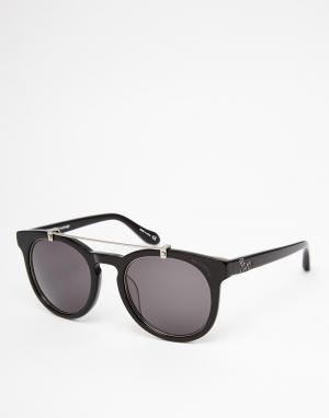 Круглые солнцезащитные очки с планкой Anglomania Vivienne Westwood. Цвет: черный