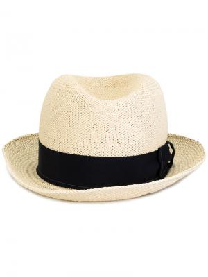 Шляпа с контрастной лентой Giorgio Armani. Цвет: телесный