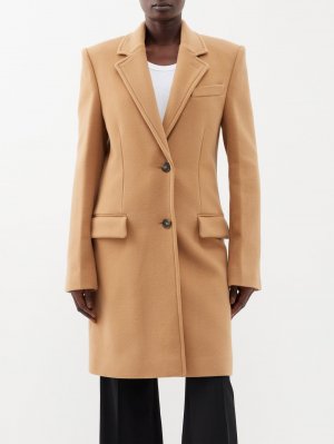 Однобортное шерстяное пальто , коричневый Stella McCartney
