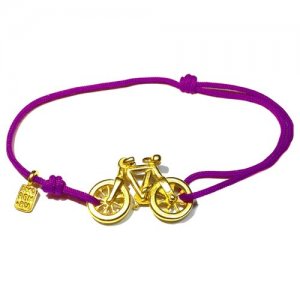 Браслет Велосипед MB0215-Au585-TPU фиолетовый, размер 22 см Amorem. Цвет: фиолетовый