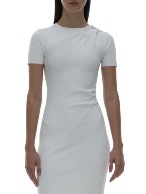 Асимметричное платье-футболка twist White Helmut Lang