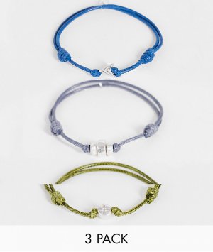 Набор из 3 регулируемых браслетов-шнурков -Разноцветный Icon Brand