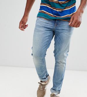 Синие зауженные джинсы из органического хлопка Co Lean Dean Nudie Jeans. Цвет: синий