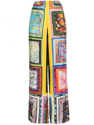 Широкие брюки дизайна пэчворк Rosie Assoulin. Цвет: разноцветный