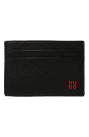 Кожаный футляр для кредитных карт HUGO. Цвет: чёрный
