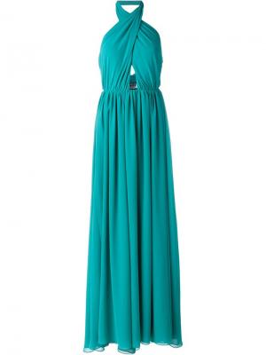 Вечернее платье с открытой спиной MSGM. Цвет: зелёный