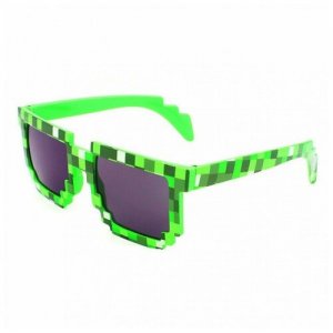 Пиксельные очки в стиле Minecraft (зеленые) Pixel Crew. Цвет: зеленый