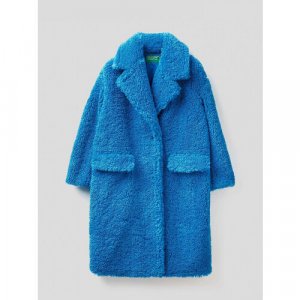 Пальто , размер M, голубой UNITED COLORS OF BENETTON. Цвет: голубой