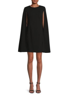 Платье прямого кроя с рукавами-накидками Black Calvin Klein