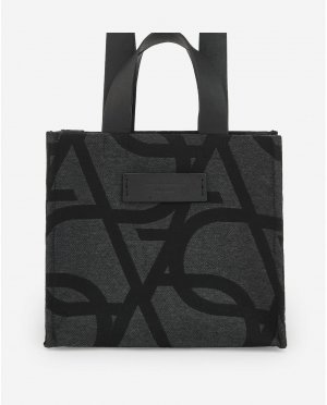 Женская сумка-шоппер с логотипом , темно-серый Adolfo Dominguez