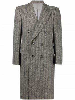 1970s striped double-breasted coat A.N.G.E.L.O. Vintage Cult. Цвет: серый