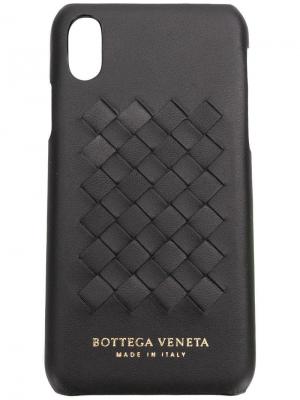 Чехол для iPhone X с отделкой Intrecciato Bottega Veneta. Цвет: черный