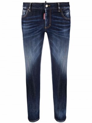 Укороченные джинсы с логотипом Dsquared2. Цвет: синий