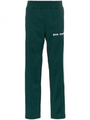 Спортивные брюки с боковыми полосками и логотипом Palm Angels. Цвет: зеленый