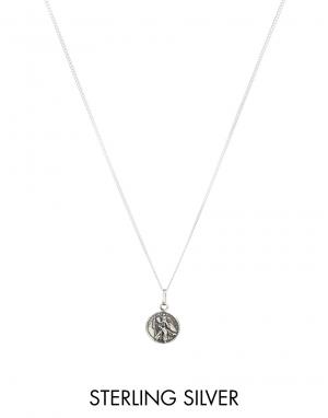 Серебряное ожерелье с надписью St Christopher на подвеске ASOS. Цвет: серебряный