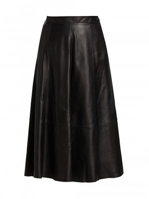 Кожаная юбка миди трапециевидной формы Essentials , черный Co