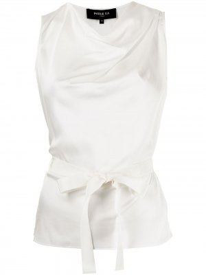 Блузка с драпировкой Paule Ka. Цвет: белый