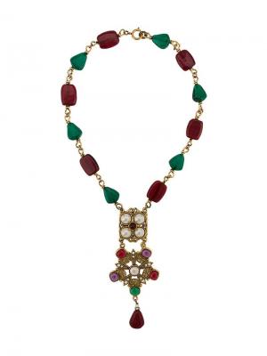 Ожерелье с камнями 1980-х годов Yves Saint Laurent Vintage. Цвет: золотистый