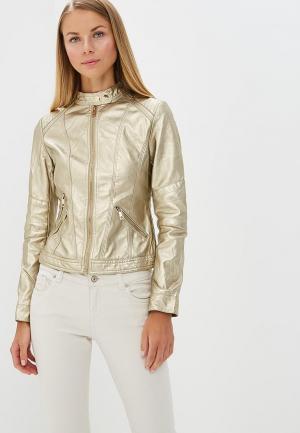 Куртка кожаная B.Style. Цвет: золотой