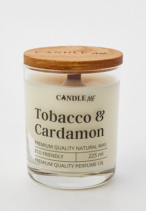 Свеча ароматическая Candle Me Tobacco & Cardamon / Табак и Кардамон, свечи с деревянным фитилем. Цвет: бежевый