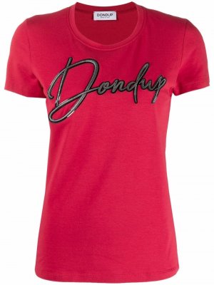 Embellished logo T-shirt DONDUP. Цвет: красный
