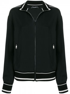 Спортивная куртка с отделкой в полоску Dolce & Gabbana. Цвет: черный