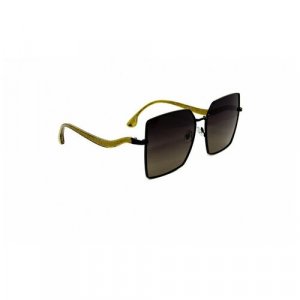 Солнцезащитные очки, черный, коричневый Kaizi. Цвет: черный