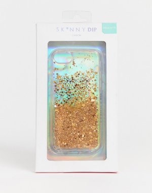 Чехол для iPhone 6/6S/7/8 с золотистыми блестками -Золотой Skinnydip