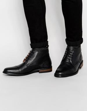 Черные кожаные ботинки на шнуровке Peter Werth. Цвет: черный