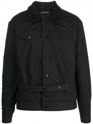 Куртка-рубашка с двумя карманами и подкладкой Odeur. Цвет: черный