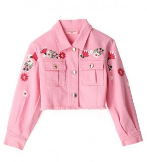 Куртка джинсовая для девочки Original Marines. Цвет: розовый