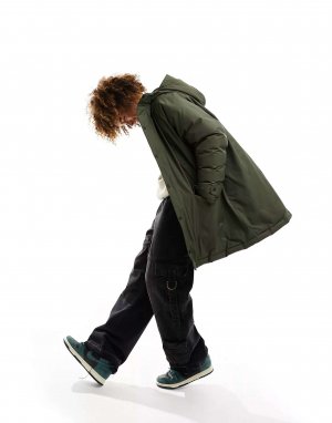 Куртка-парка Life зеленого цвета хаки Nike. Цвет: зеленый