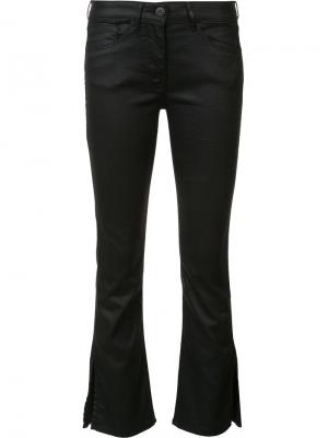 Расклешенные укороченные джинсы 3X1. Цвет: чёрный