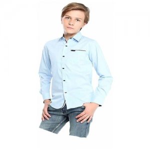 Школьная рубашка , размер 158, голубой Deloras. Цвет: голубой