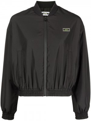 Укороченная спортивная куртка MSGM. Цвет: черный