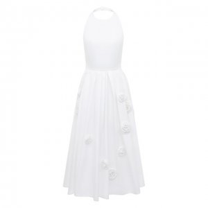 Хлопковое платье Prada. Цвет: белый